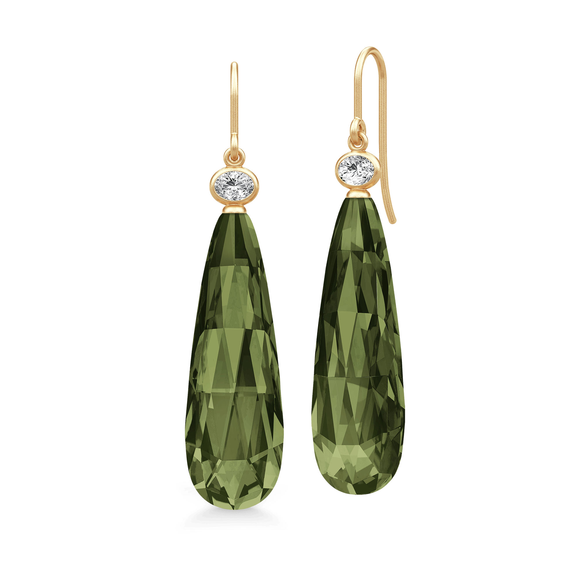 Julie Sandlau Øreringe Ofelia drop øreringe olive green - forgyldt HKS809GDOLCRCZ