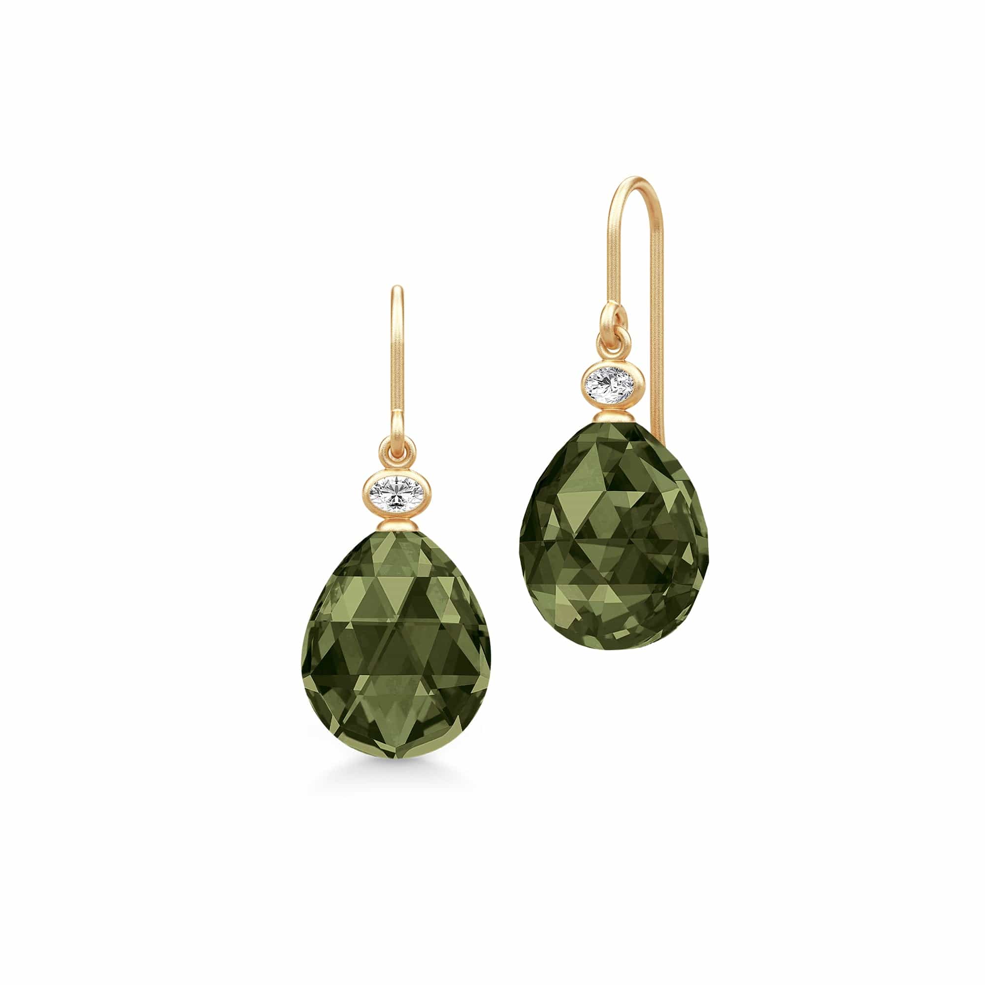 Julie Sandlau Øreringe Ofelia øreringe olive green - forgyldt HKS780GDOLCRCZ