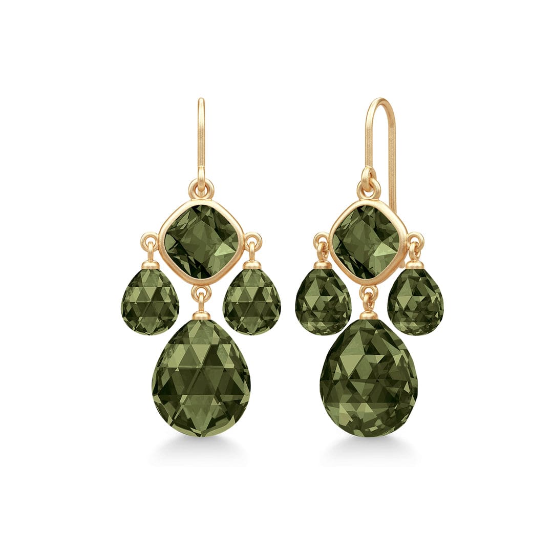 Julie Sandlau Øreringe Olivia øreringe olive green - forgyldt HKS777GDOLCR
