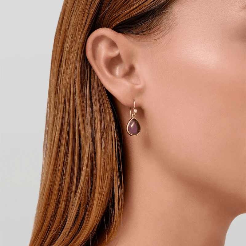 Julie Sandlau Øreringe Paloma øreringe amethyst krystal - forgyldt HKS631GDAMCRCZ