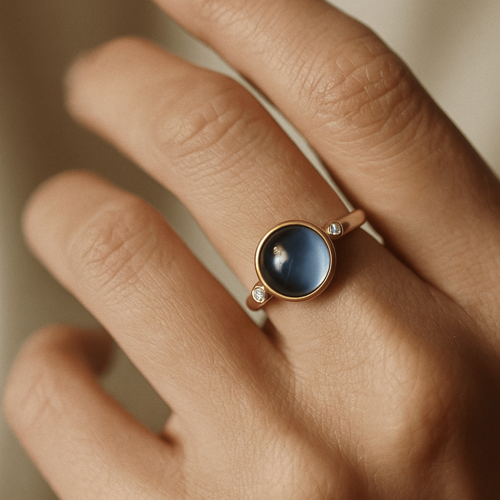 Julie Sandlau Ringe Prime ring safirblå - forgyldt