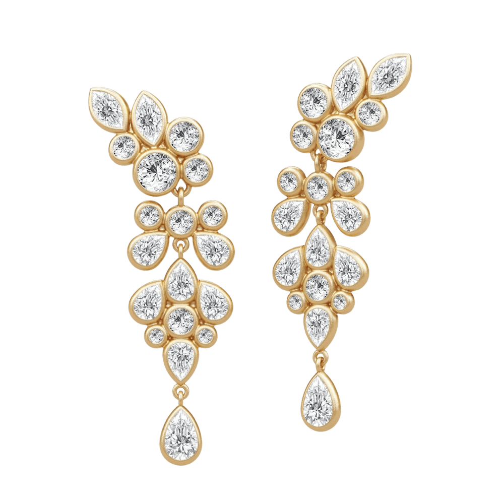 Julie Sandlau Øreringe White Wisteria Chandelier øreringe - forgyldt ST398GDCZ