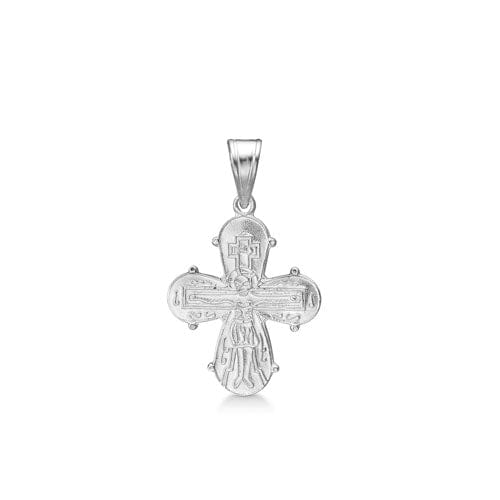 jwlry essentials Halskæder DAGMAR KORS - Sølv db. graveret, lille 19 mm 8130537