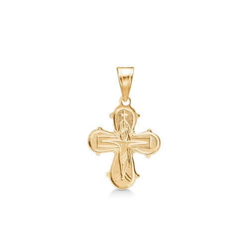 jwlry essentials Halskæder DAGMAR KORS VEDHÆNG HÅNDGRAVERET 19mm - 14 kt. guld 8530537