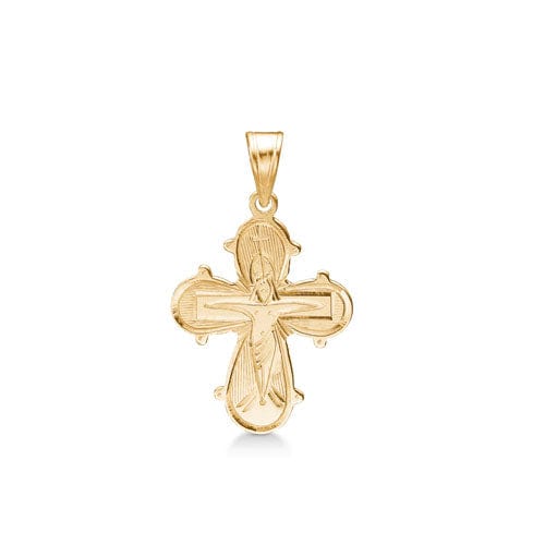 jwlry essentials Halskæder DAGMAR KORS VEDHÆNG HÅNDGRAVERET 21mm- 14 kt. guld 8530538