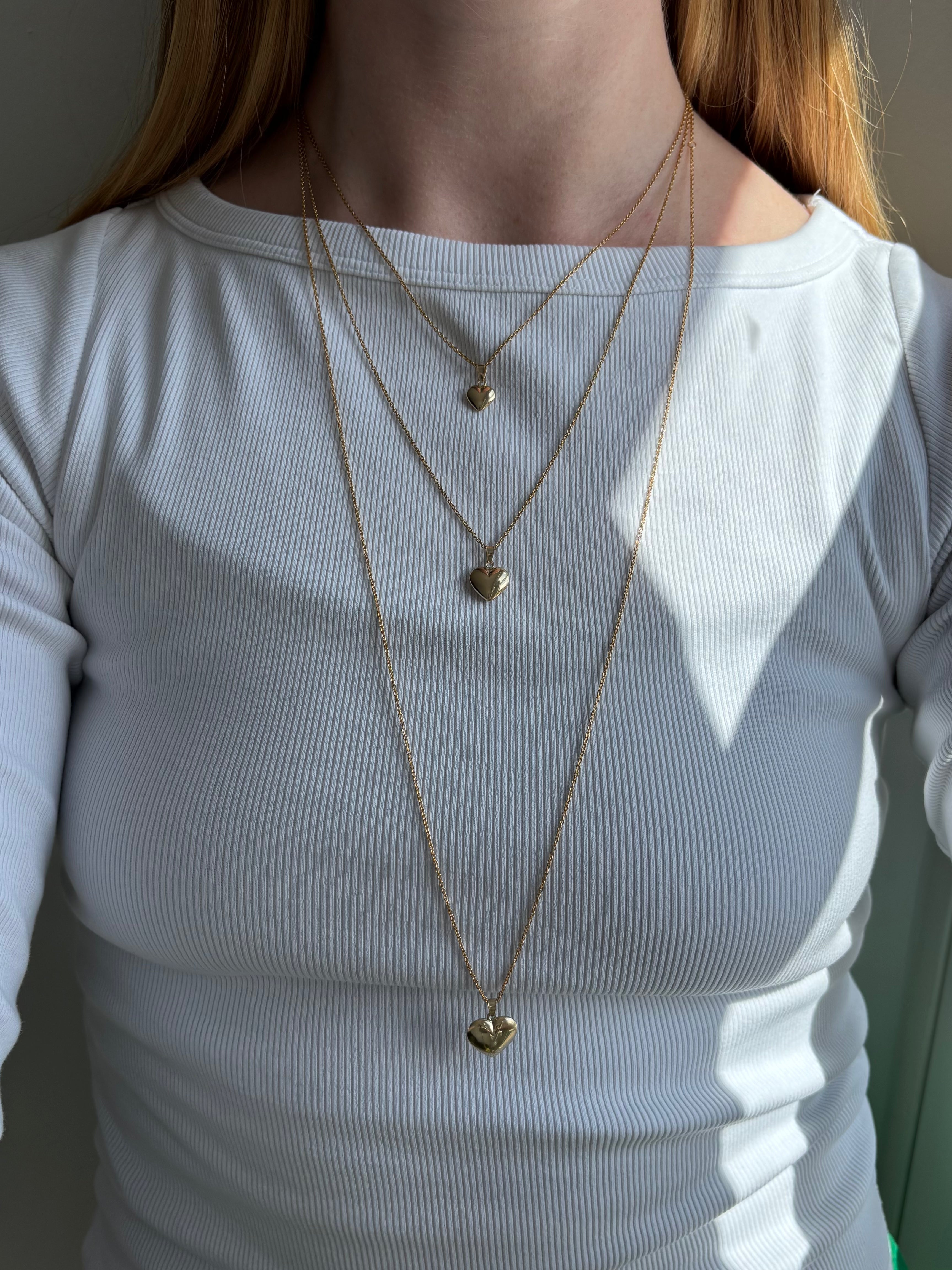 jwlry essentials Vedhæng Hjertevedhæng small 9 mm - 14 karat guld 8530530