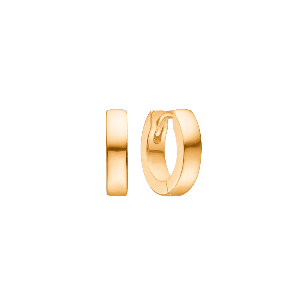 jwlry essentials Øreringe Klassiske hoops øreringe kantet  12 mm - forgyldt 9210534