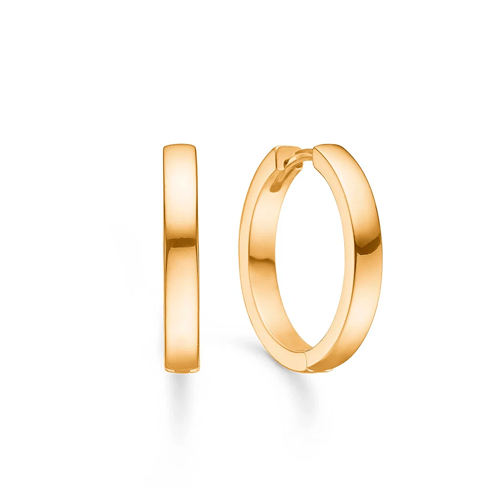 jwlry essentials Øreringe Klassiske hoops øreringe kantet 20 mm - forgyldt 9210536