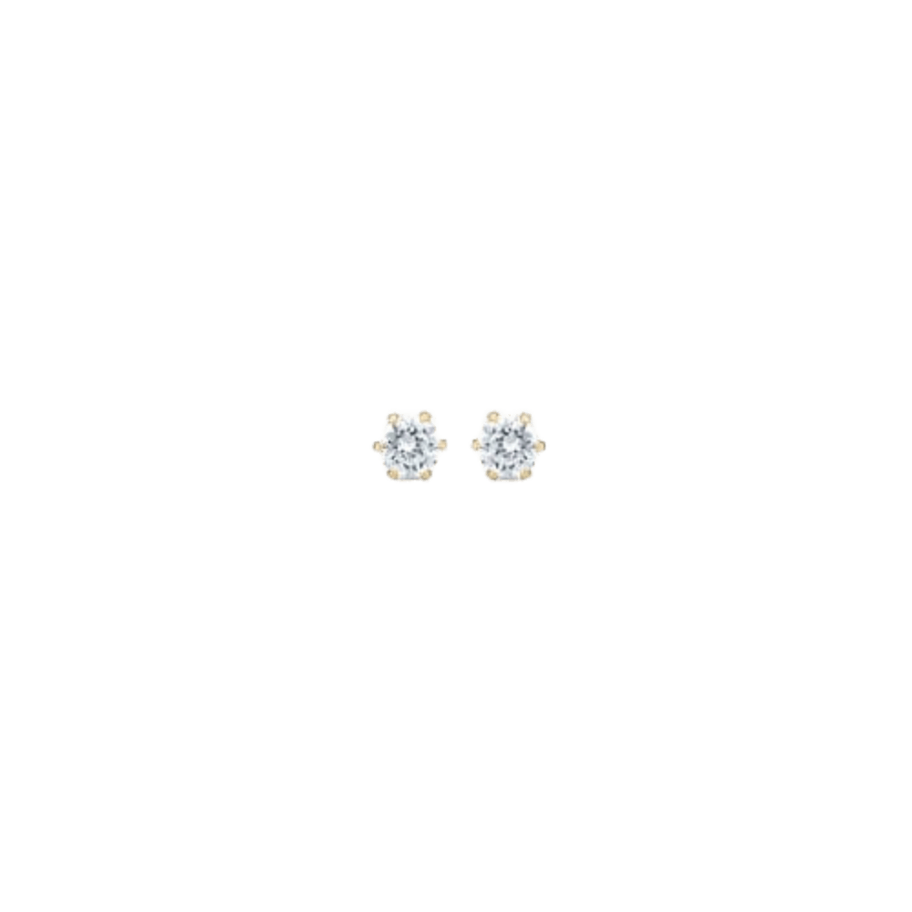 jwlry essentials Øreringe Ørestikker med zirkon 3 mm - 14 karat guld 8517122