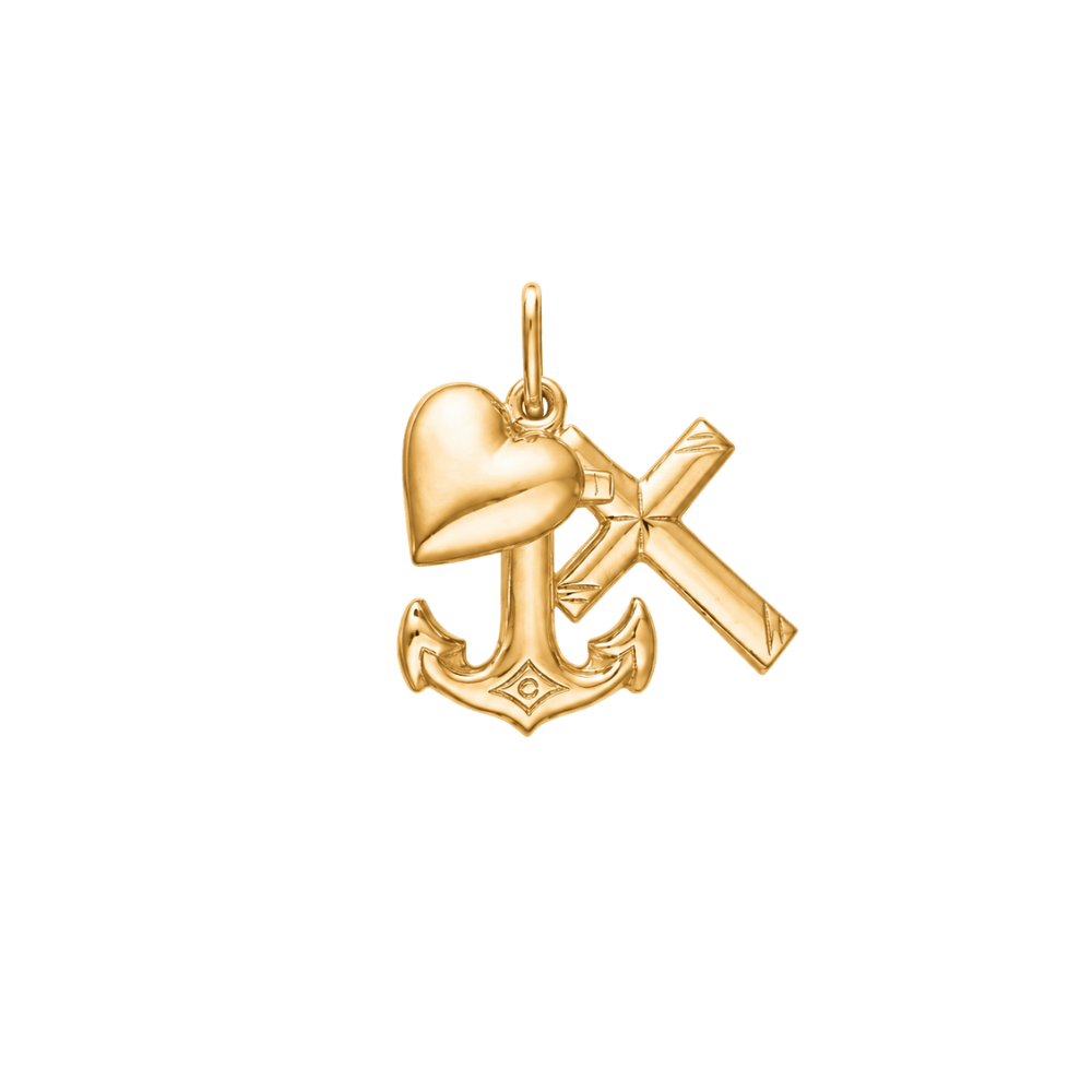 jwlry essentials Vedhæng Vedhæng Tro, Håb og Kærlighed - 14 karat guld 8530545