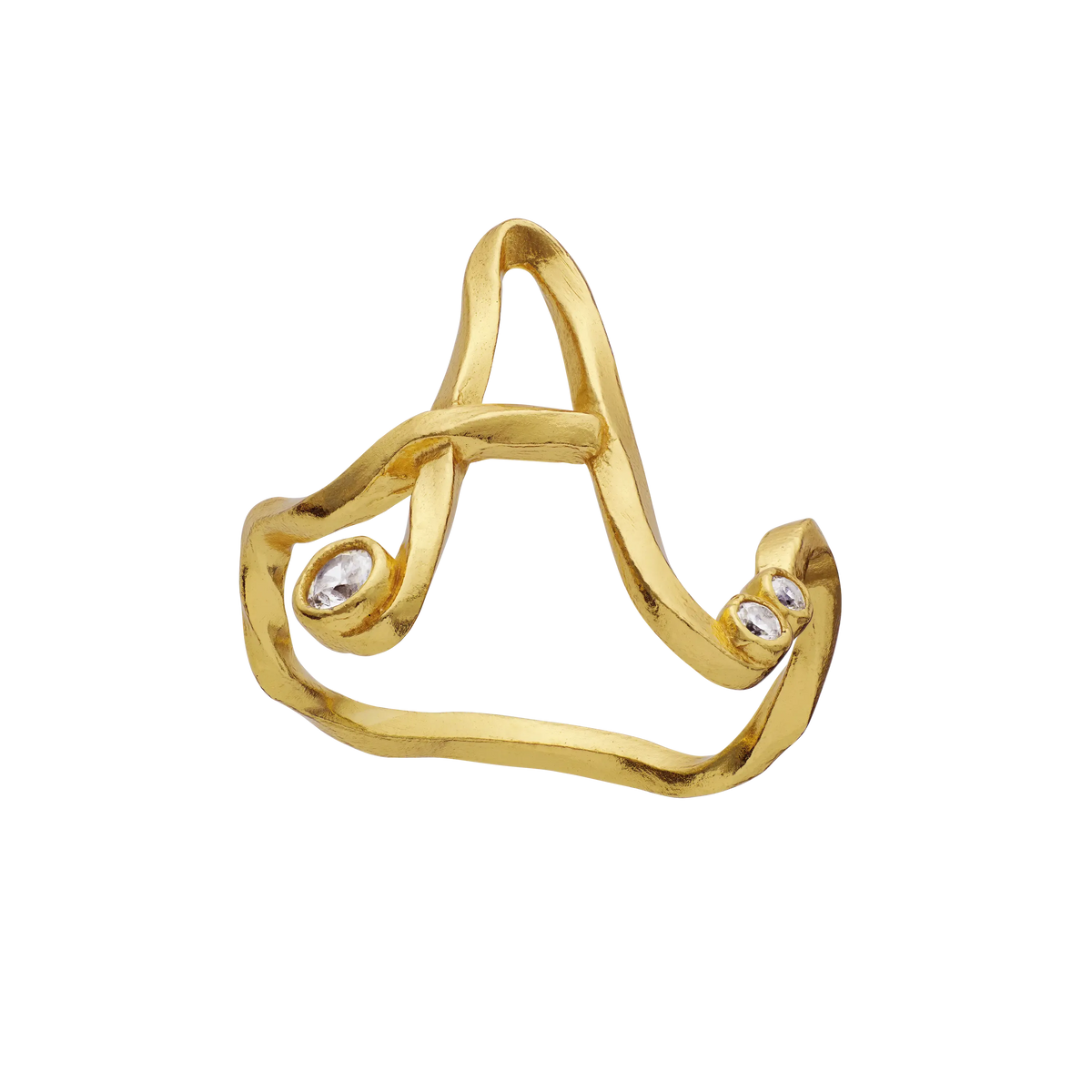 Maanesten Ringe A Alphabet Ring - forgyldt