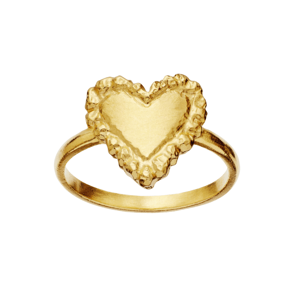 Maanesten Ringe Abra Ring med hjerte - forgyldt