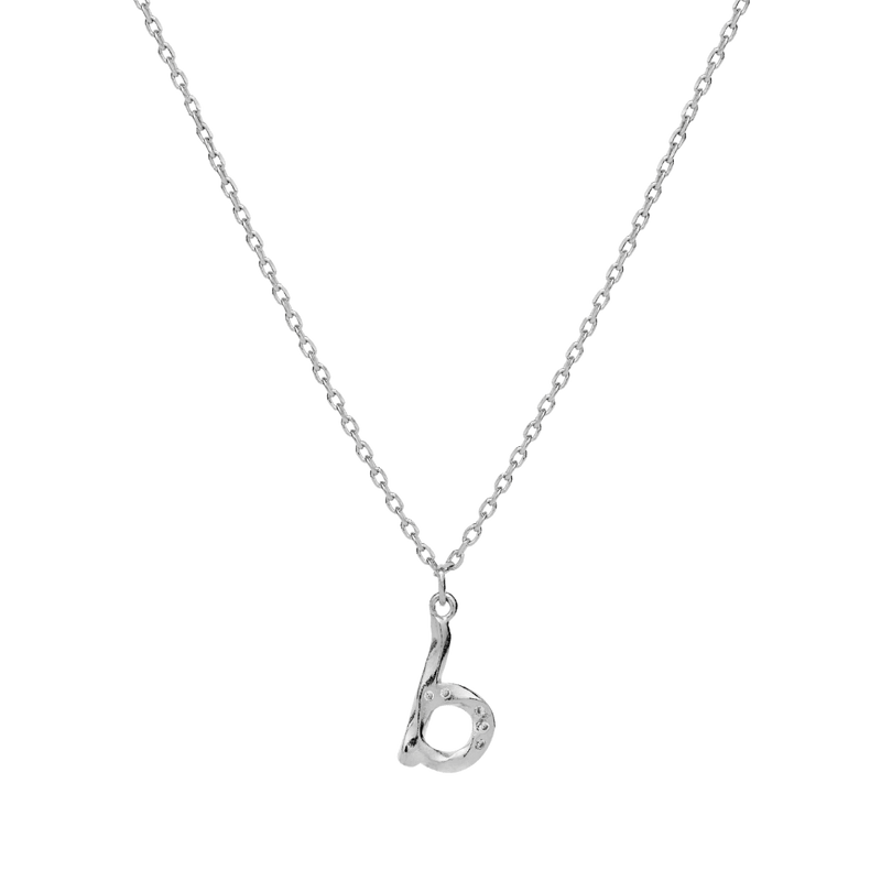 Maanesten Halskæder B Alphabet halskæde med bogstav - sølv 2745c
