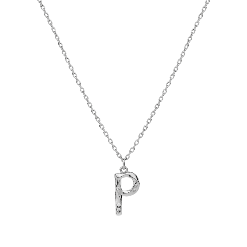 Maanesten Halskæder P Alphabet halskæde med bogstav - sølv 2759c