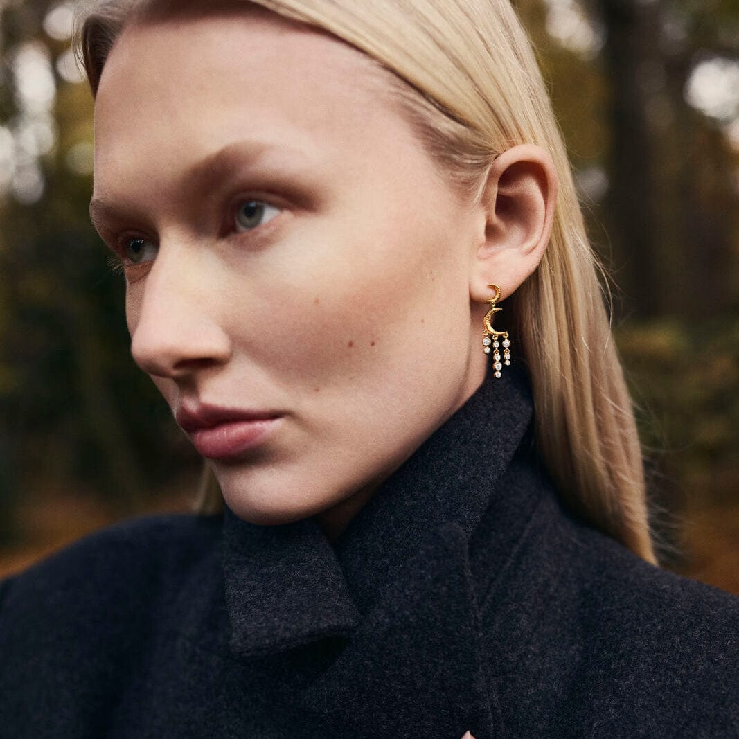Maanesten Øreringe Astrea Twinkle - forgyldt 10166a