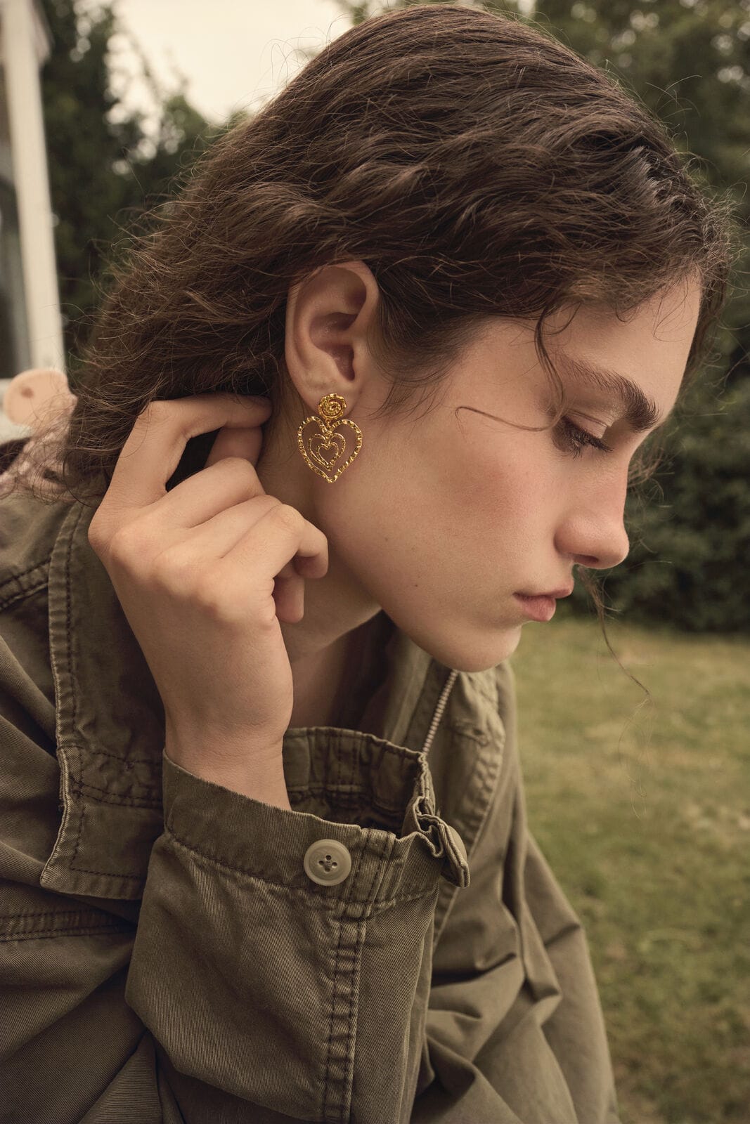 Maanesten Beate ørering - forgyldt 10087A