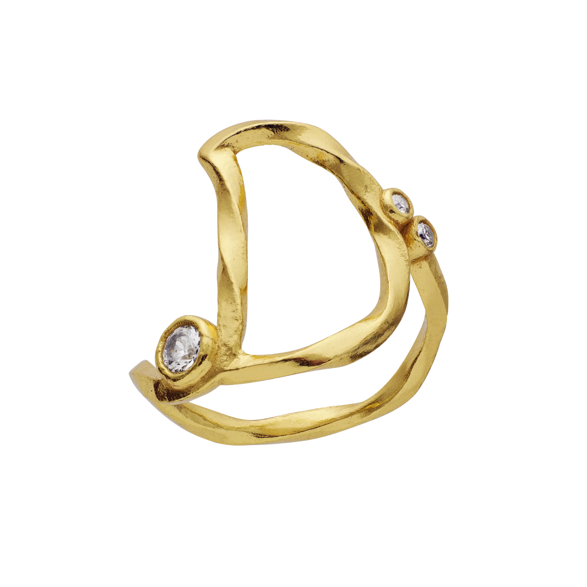 Maanesten Ringe D Alphabet Ring - forgyldt