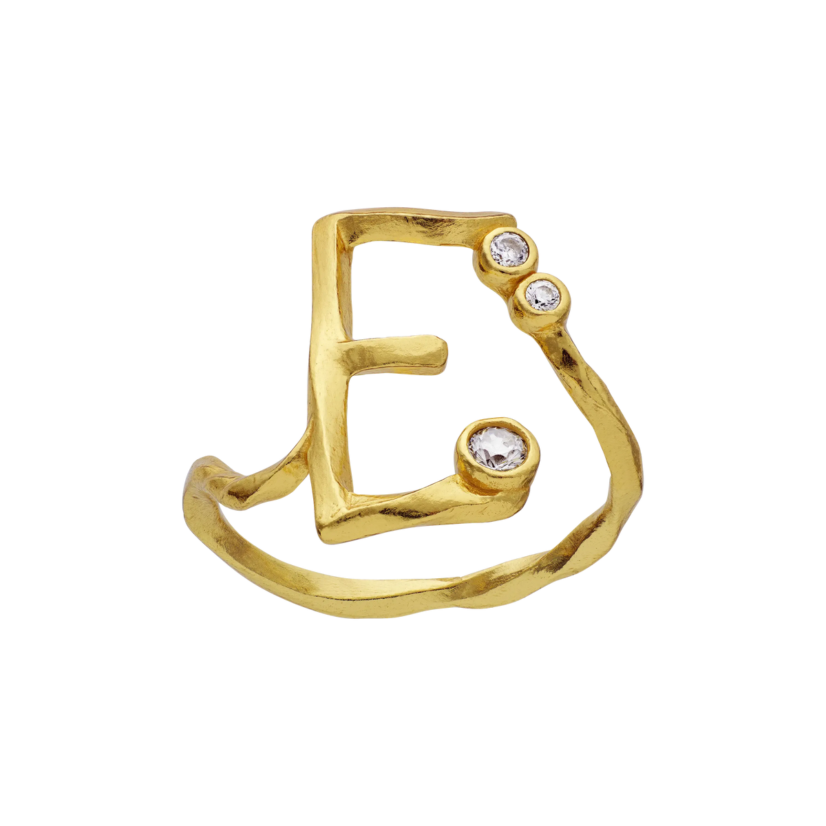 Maanesten Ringe E Alphabet Ring - forgyldt