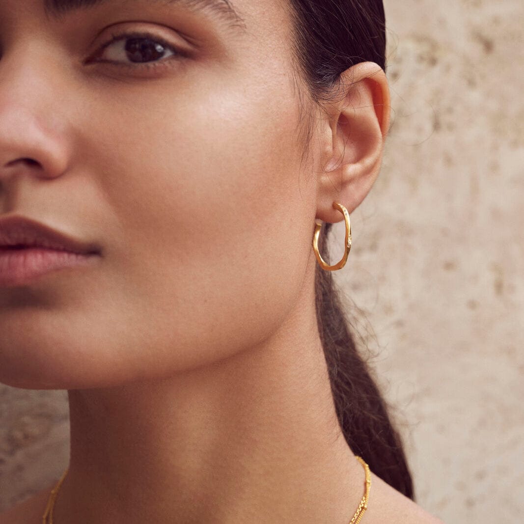 Maanesten Øreringe Echo Medium øreringe - Forgyldt 9862a