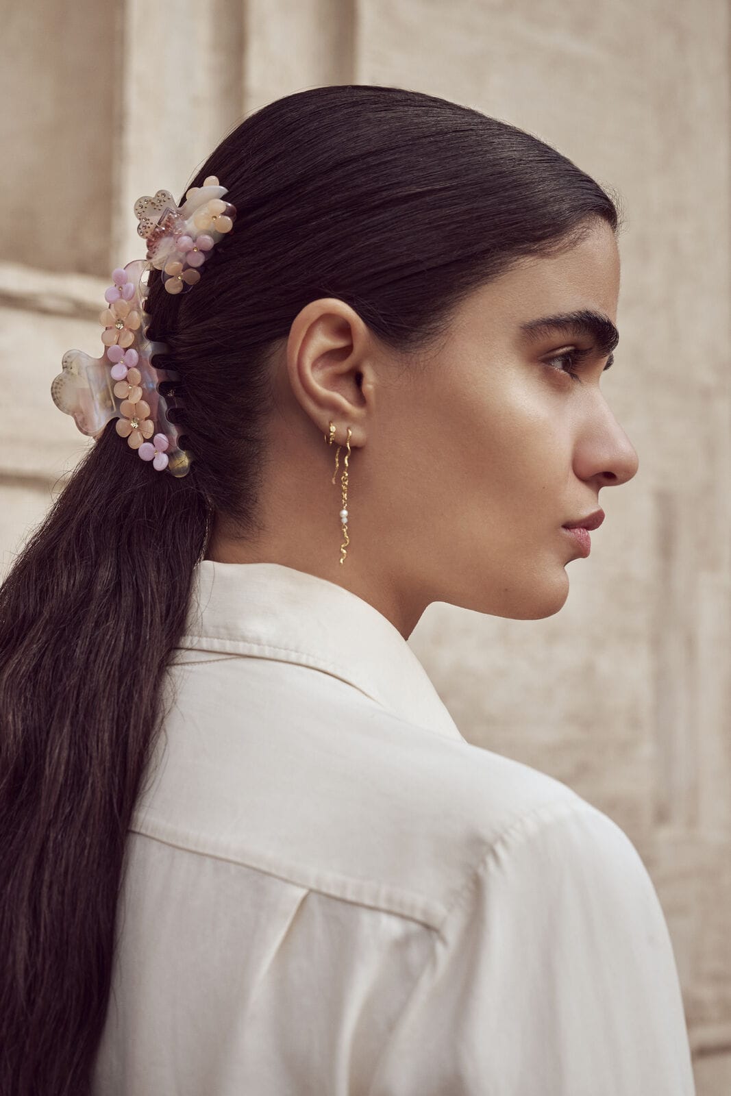 Maanesten Øreringe Elisa øreringe med sten og perler - Forgyldt 9746a