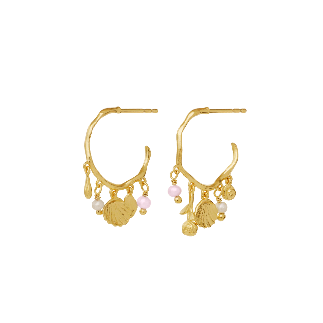 Maanesten Eve øreringe med perler - forgyldt 9994a