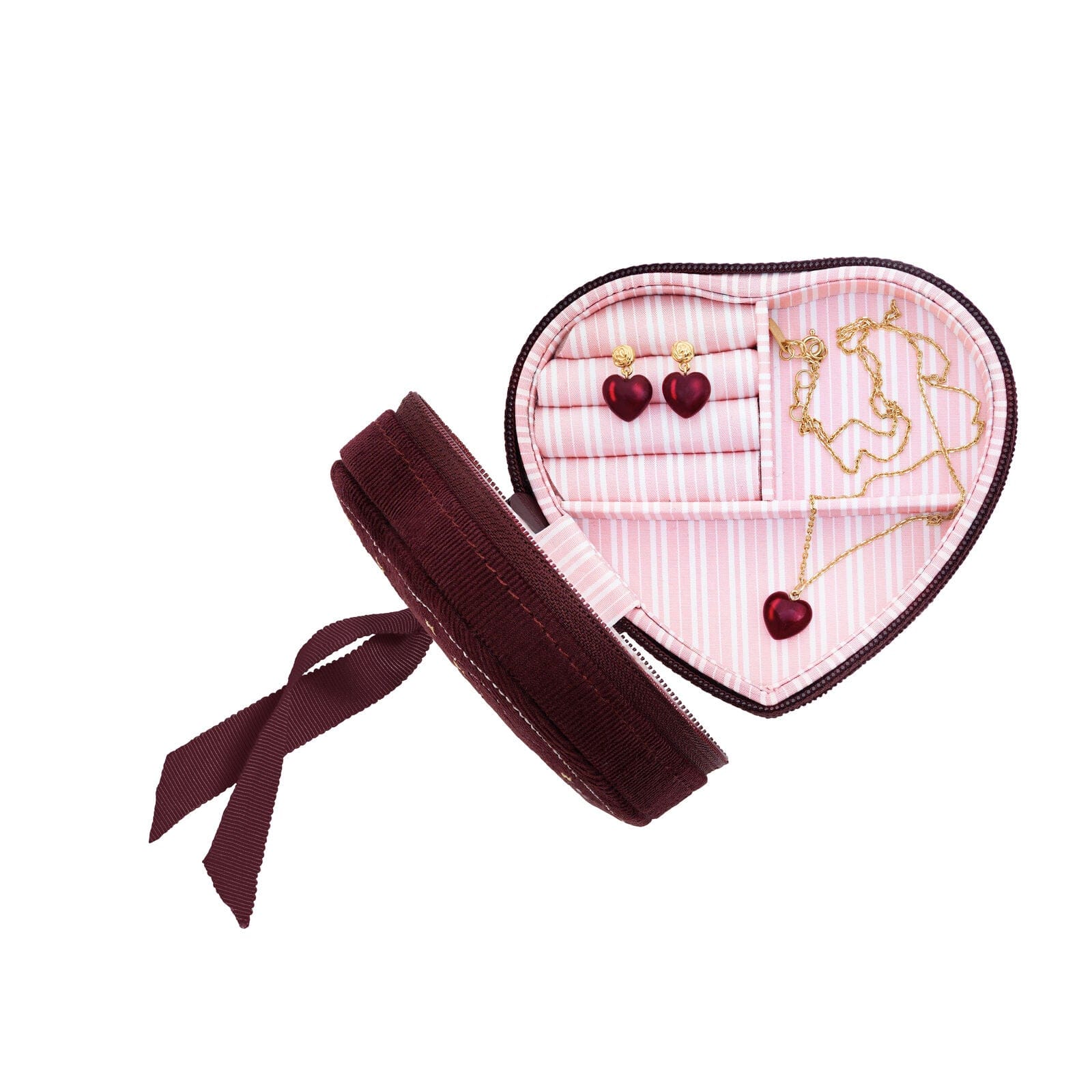 Maanesten Smykkeskrin Heart Jewelry Box, Maroon 4207