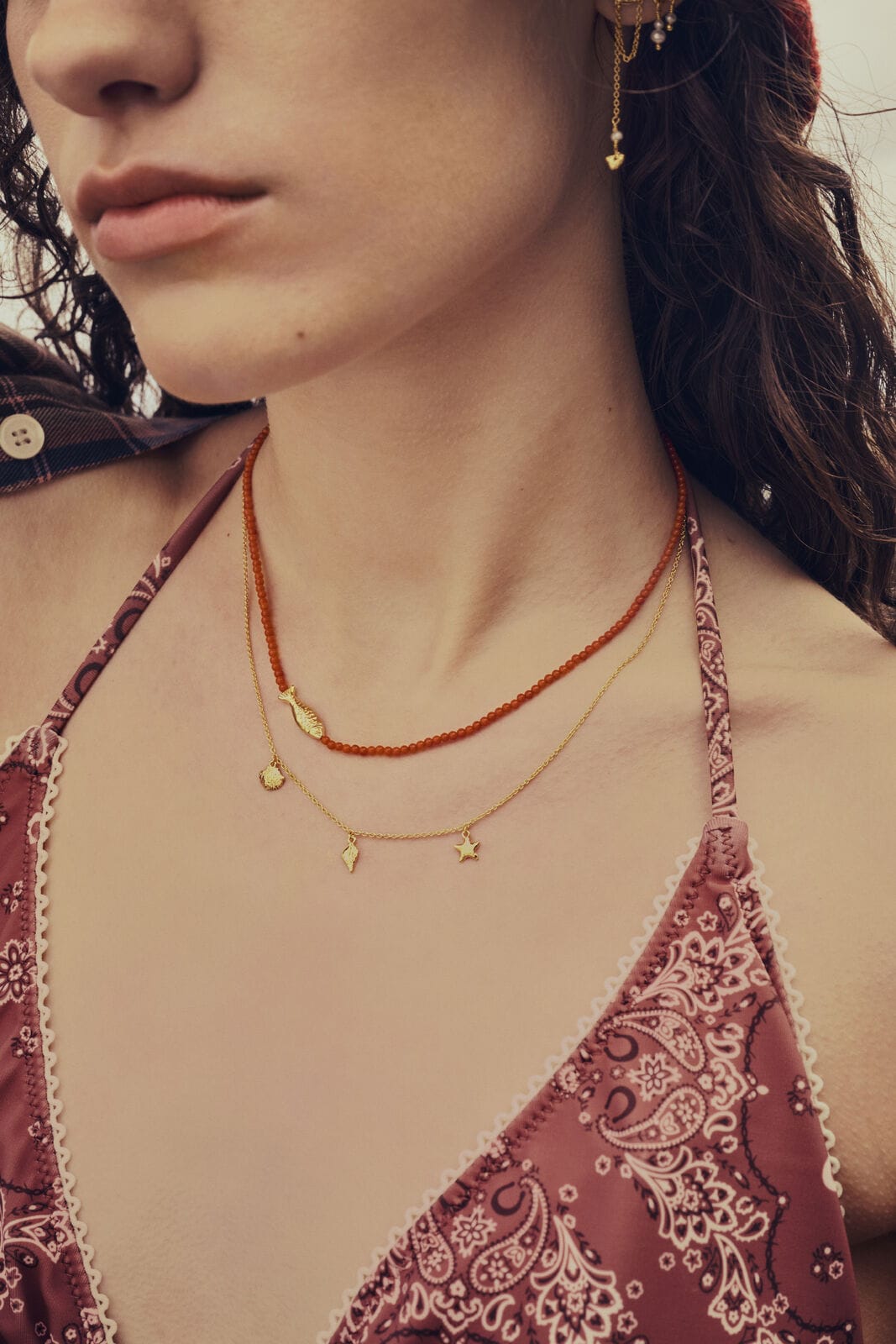 Maanesten Iluka halskæde - forgyldt 2818a