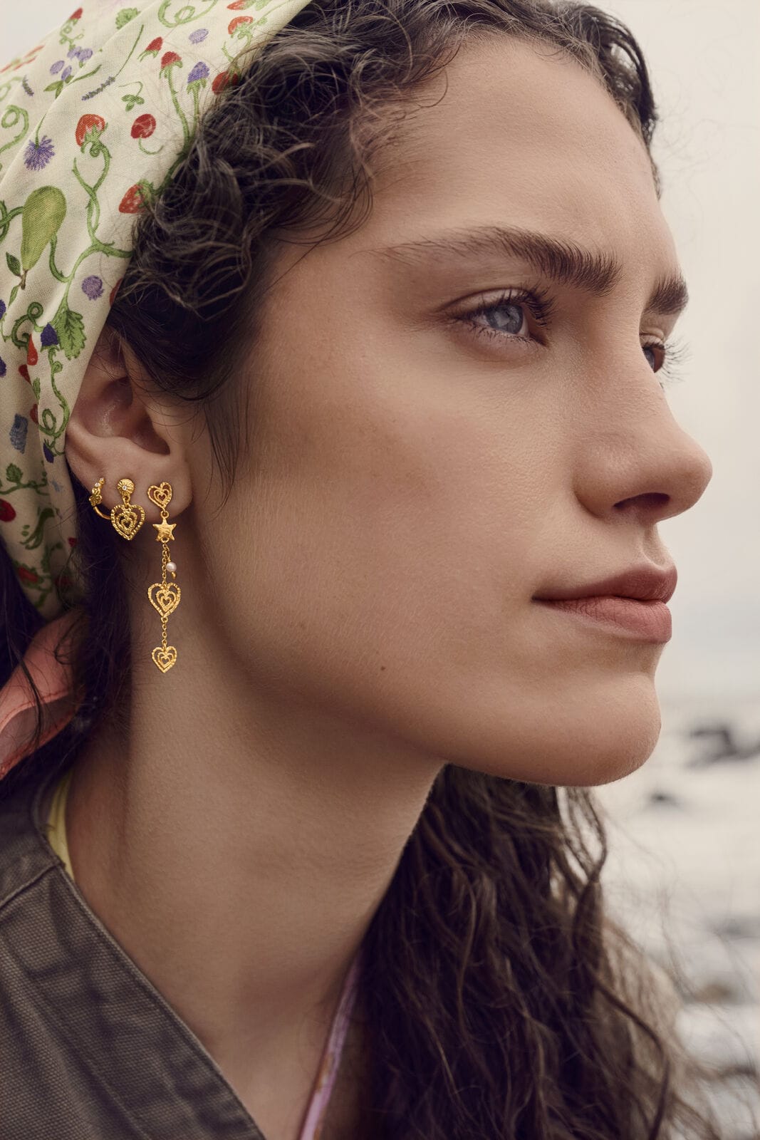 Maanesten Irena øreringe - forgyldt 10096A