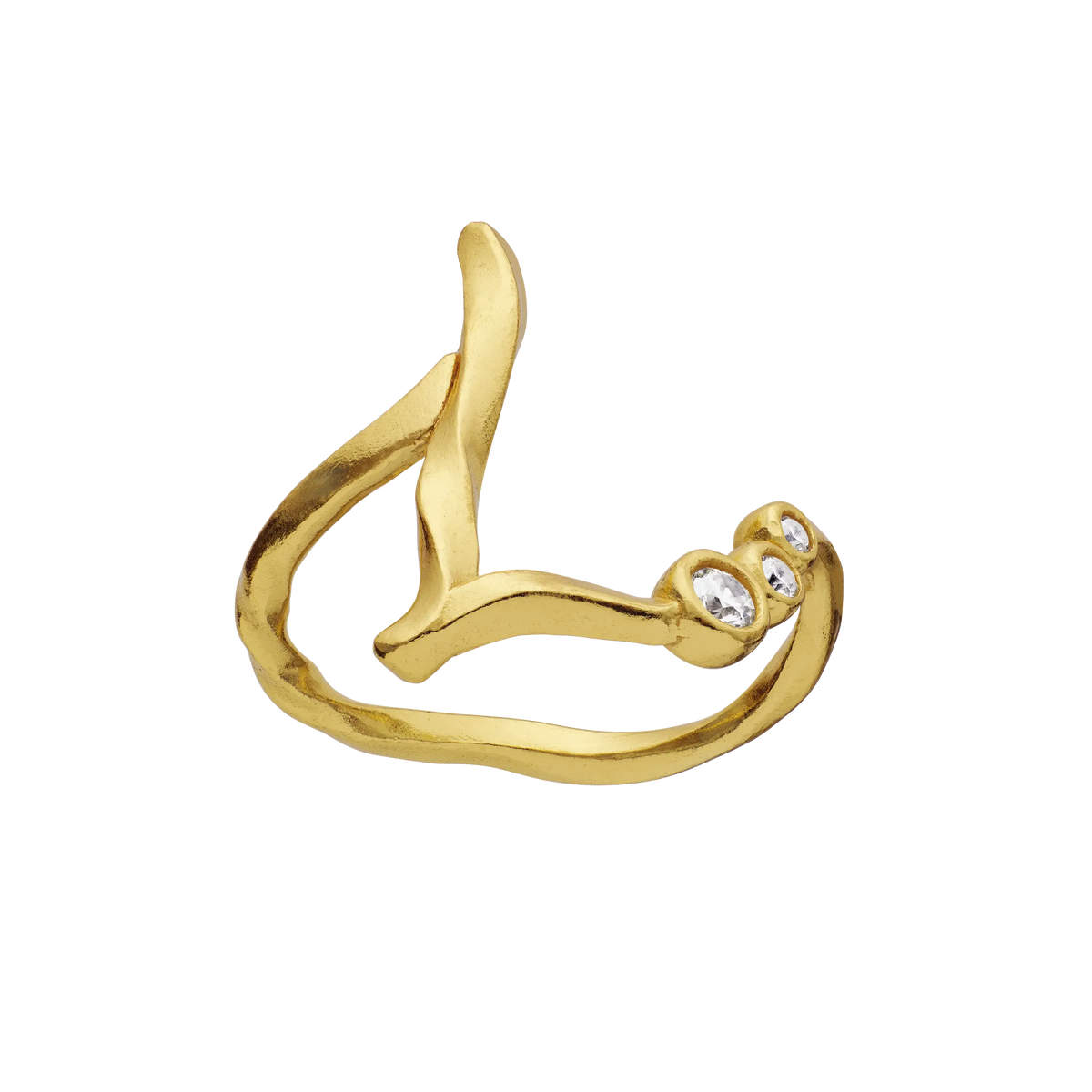 Maanesten Ringe L Alphabet Ring - forgyldt