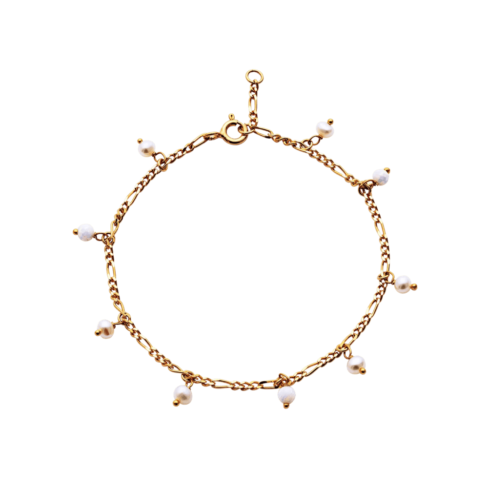 Maanesten Armbånd Lula White armbånd med perler - forgyldt 8519a