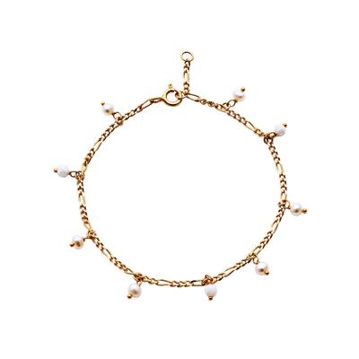 Maanesten Armbånd Lula White armbånd med perler - forgyldt 8519a