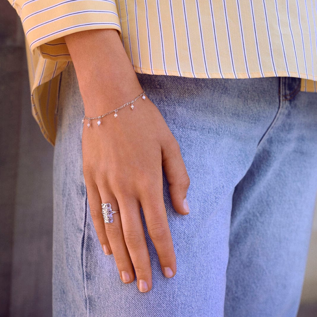 Maanesten Armbånd Lula White armbånd med perler - sølv 8519c