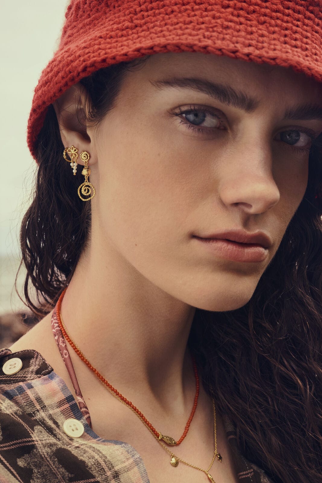 Maanesten Nicola øreringe - forgyldt 10106A