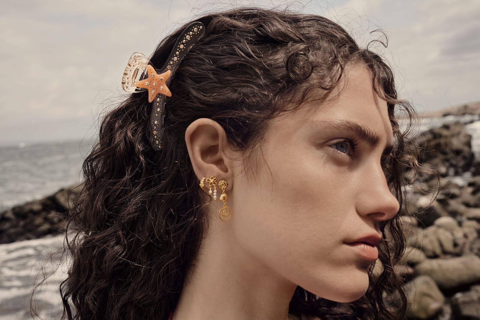 Maanesten Nicola øreringe - forgyldt 10106A