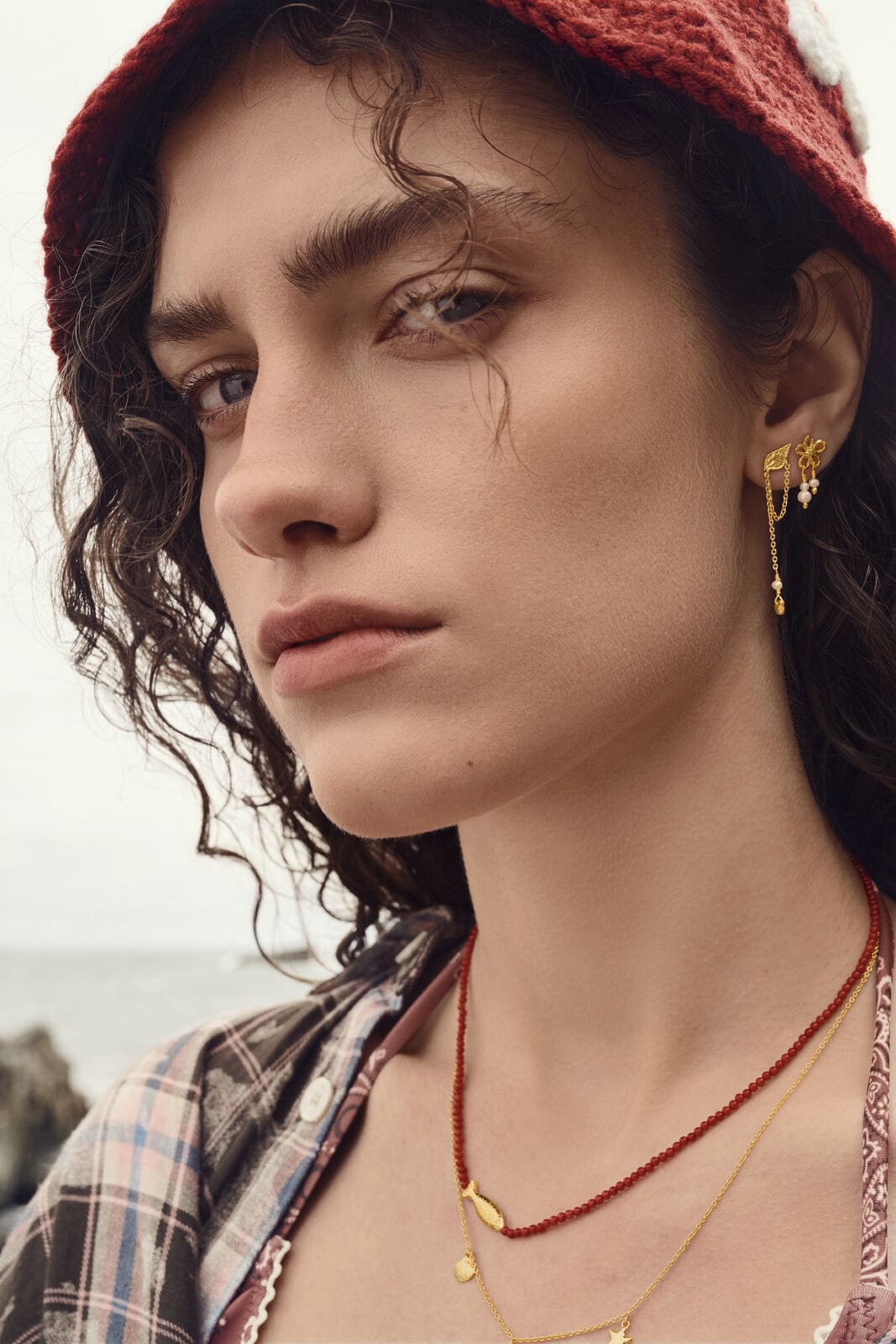 Maanesten Nicola øreringe - forgyldt 10106A