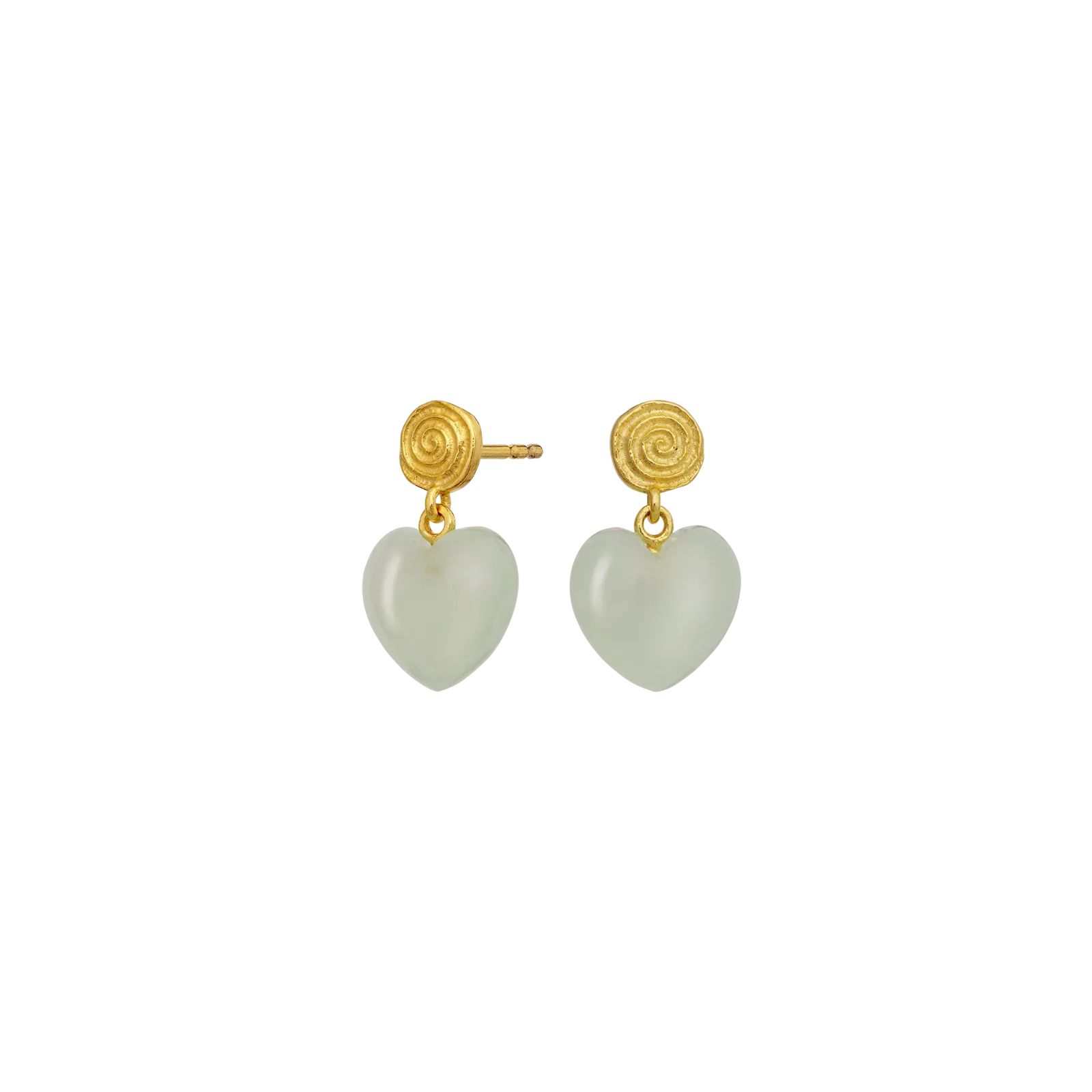 Maanesten Penny Petite Moss Green ørering - forgyldt 10131a