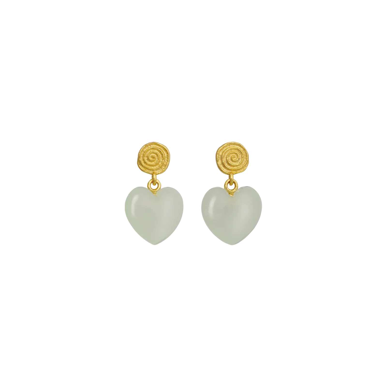 Maanesten Penny Petite Moss Green ørering - forgyldt 10131a