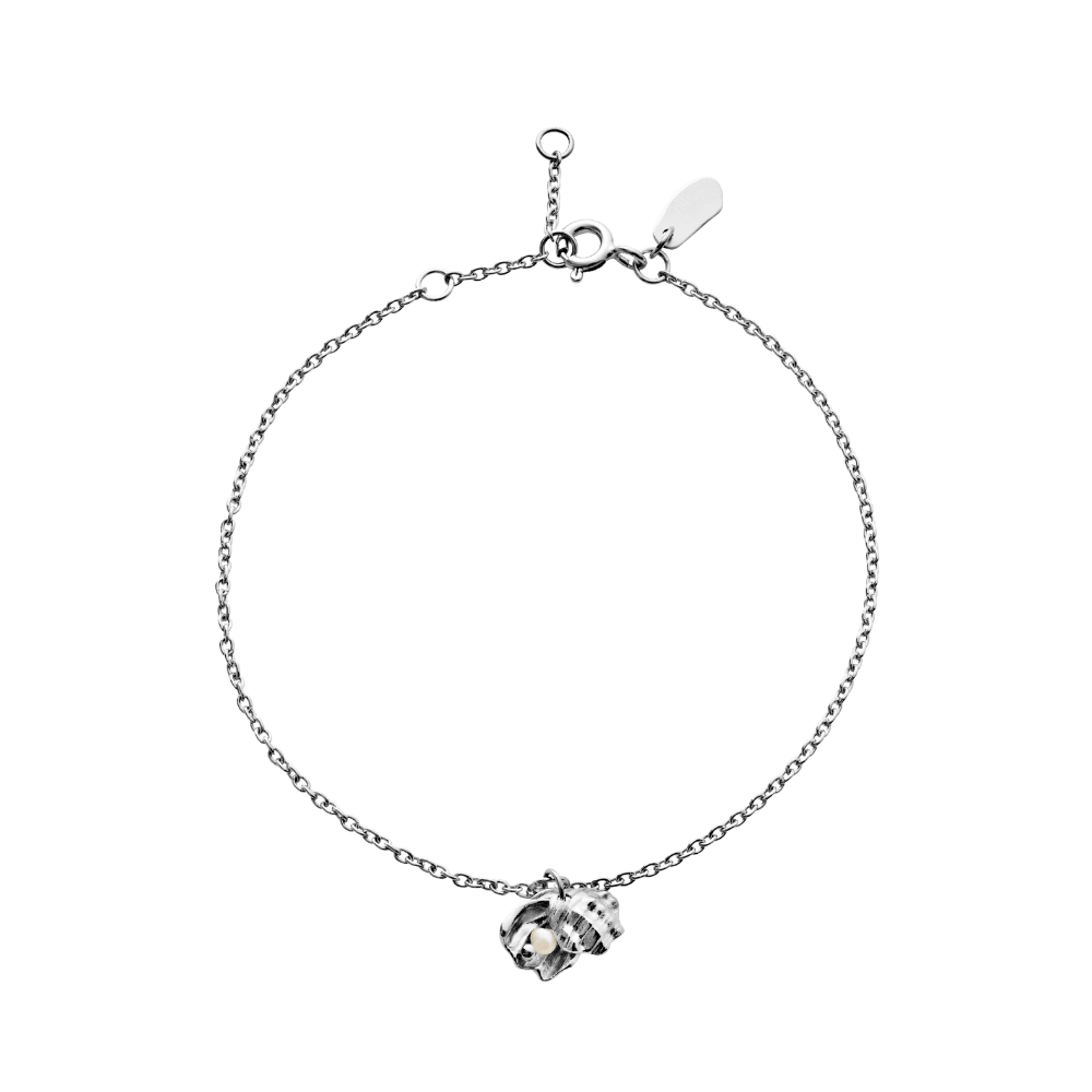 Maanesten Armbånd Perla armbånd med muslingsvedhæng og perle - Sølv 8624c