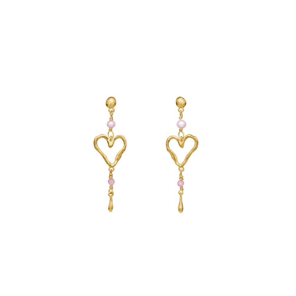 Maanesten Øreringe Sabi Petit øreringe med perle og sten - Forgyldt 9992a