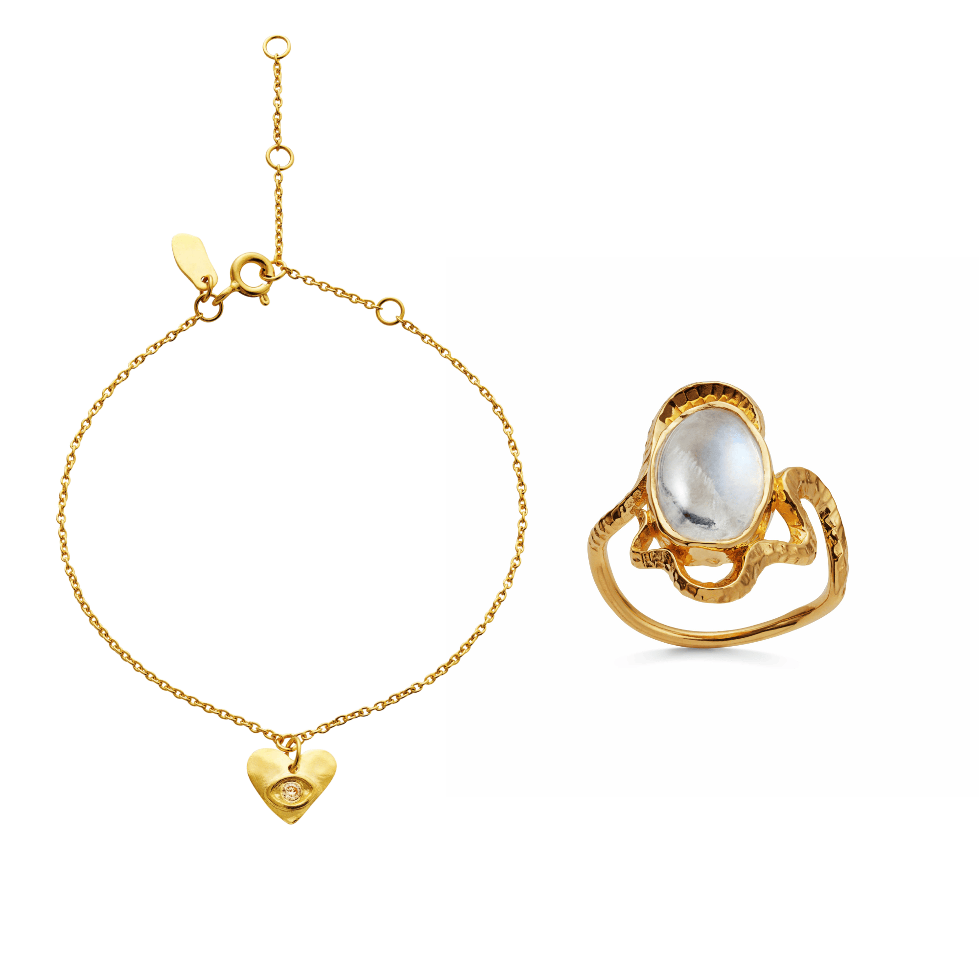 Maanesten Smykkesæt Siren smykkesæt - forgyldt