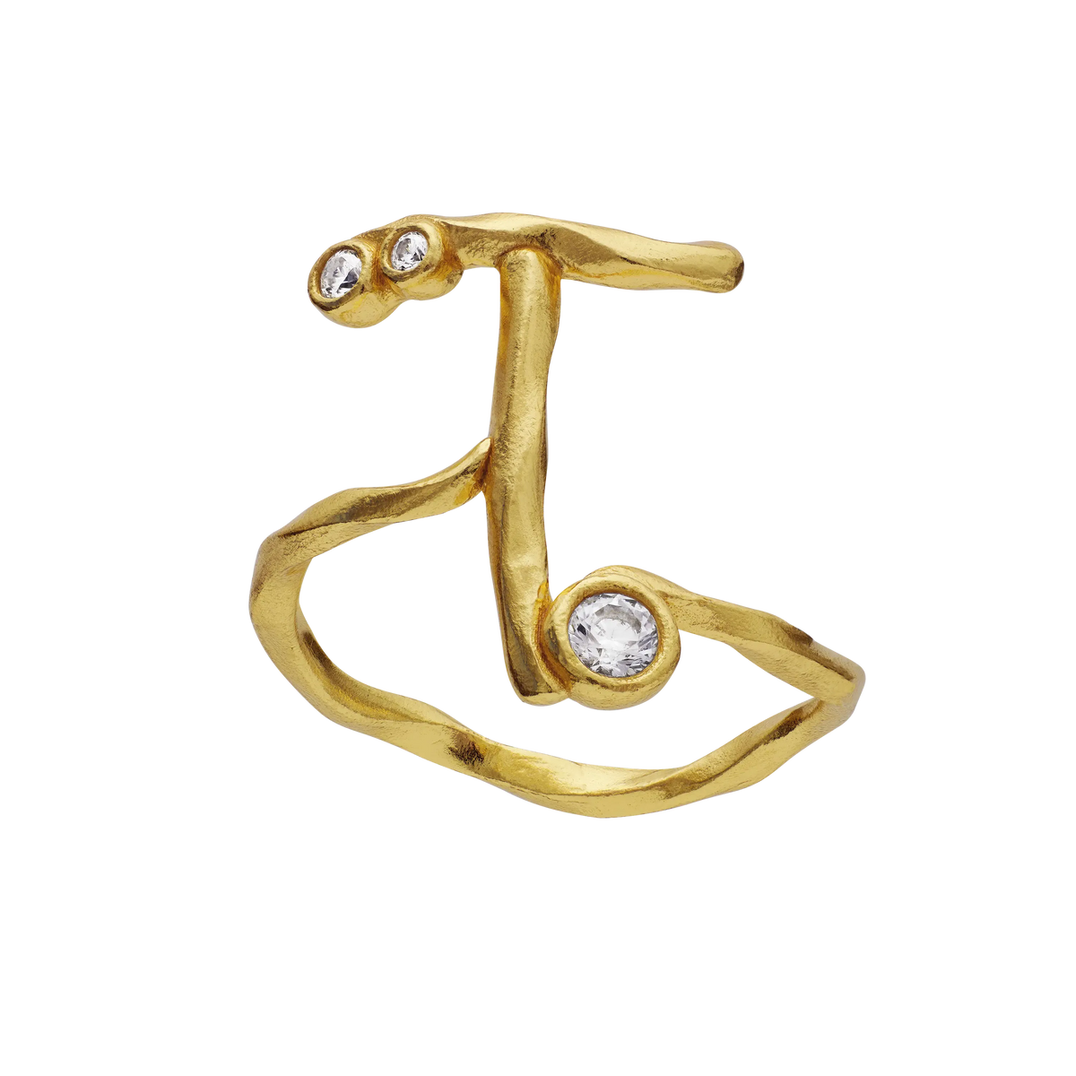 Maanesten Ringe T Alphabet Ring - forgyldt