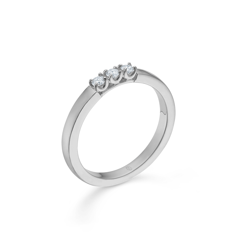 Mads Z Ringe Crown Alliance ring 3 x 0,04 ct. W.SI - 14 kt. hvidguld