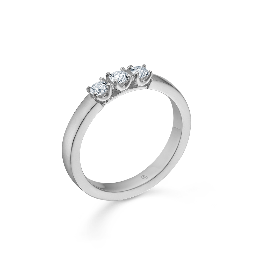 Mads Z Ringe Crown Alliance ring 3 x 0,09 ct. W.SI - 14 kt. hvidguld