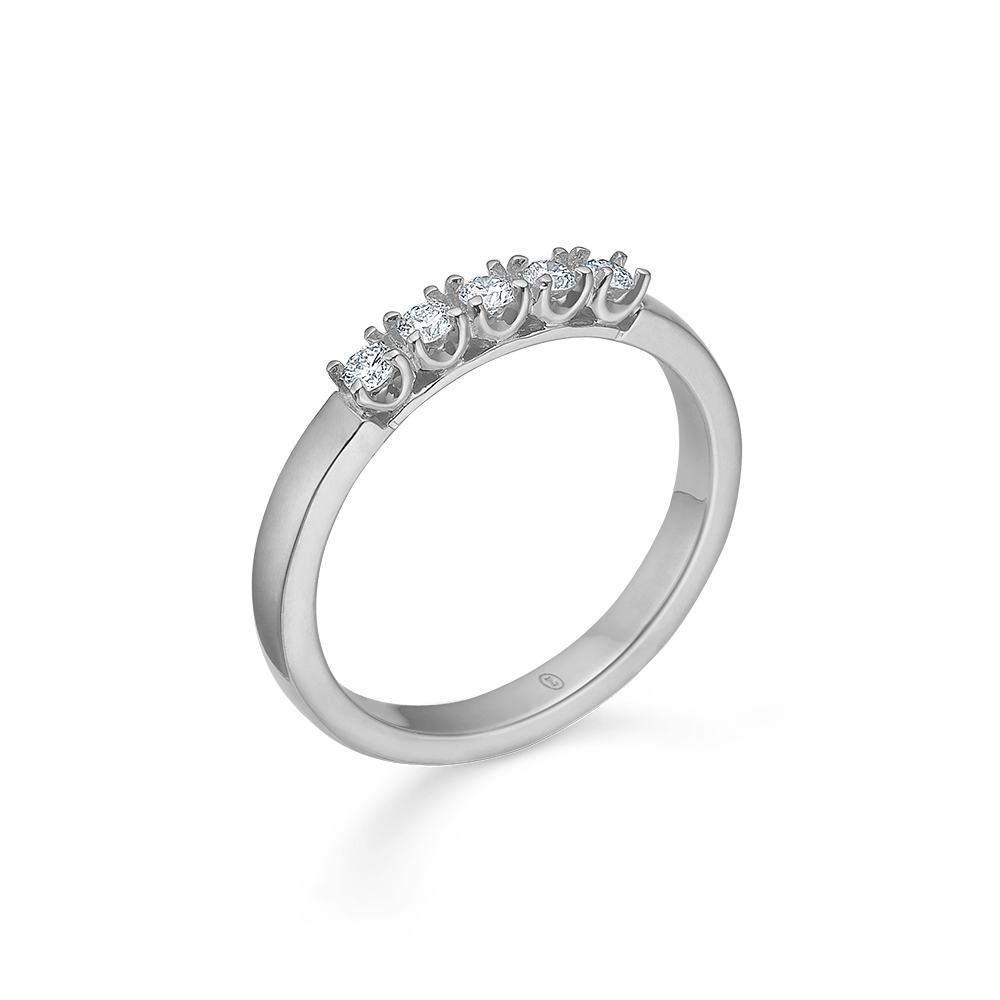 Mads Z Ringe Crown Alliance ring 5 x 0,04 ct. W.SI - 14 kt. hvidguld