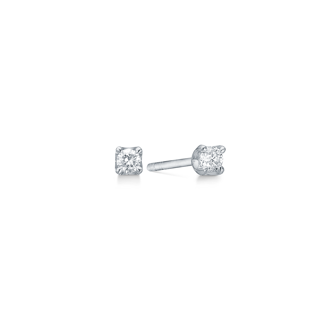 Mads Z Øreringe Crown ørestik m. 0,18ct. W.SI diamant - 14 kt. hvidguld 1611618