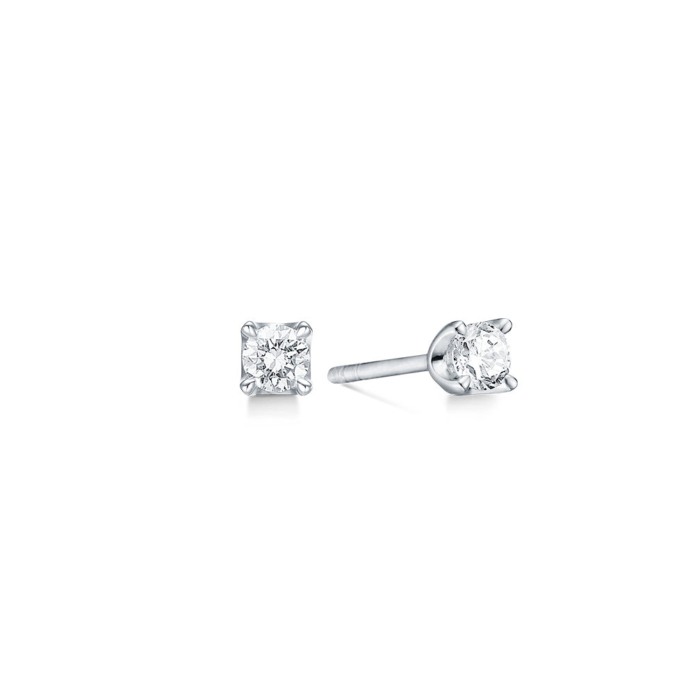 Mads Z Øreringe Crown ørestik m. 0,30ct. W.SI diamant - 14 kt. hvidguld 1611630