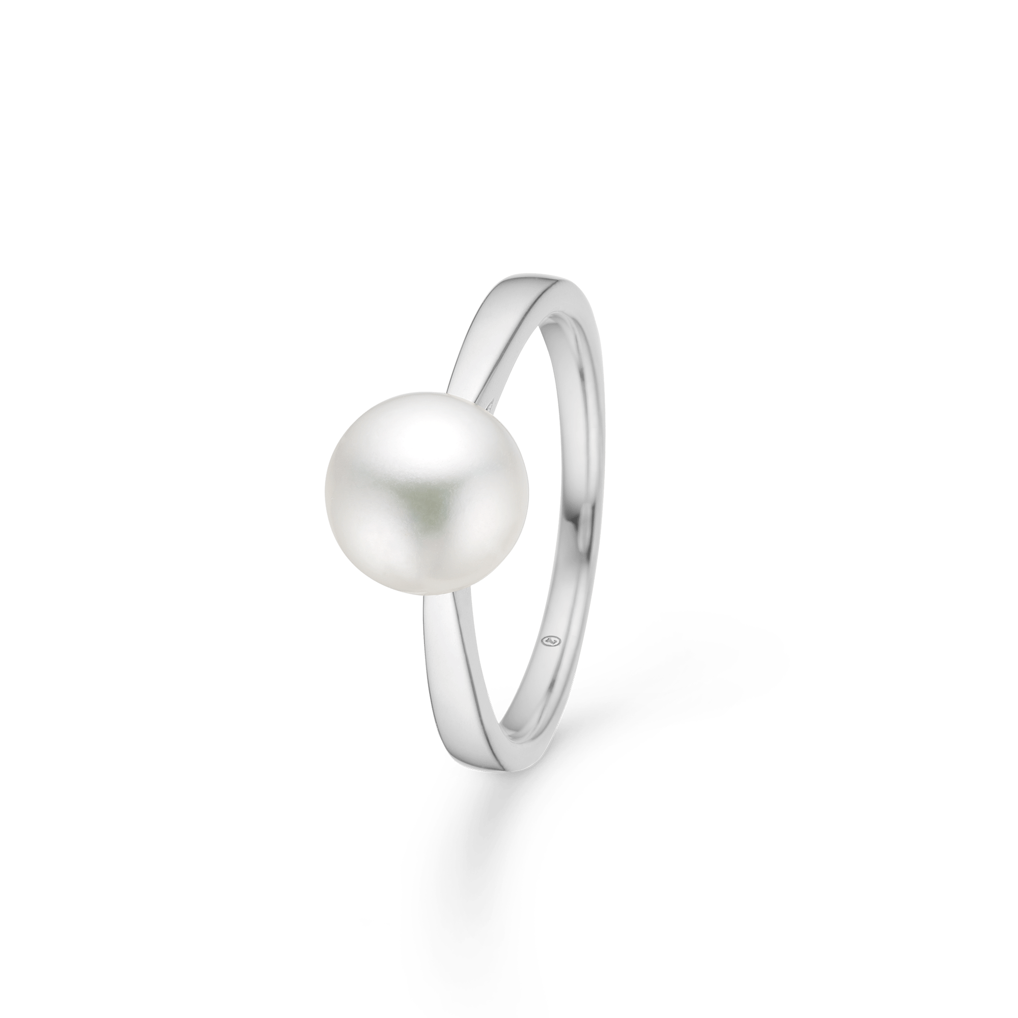 Mads Z Ringe Crown Pearl ring med kulturperle - 14 kt. hvidguld