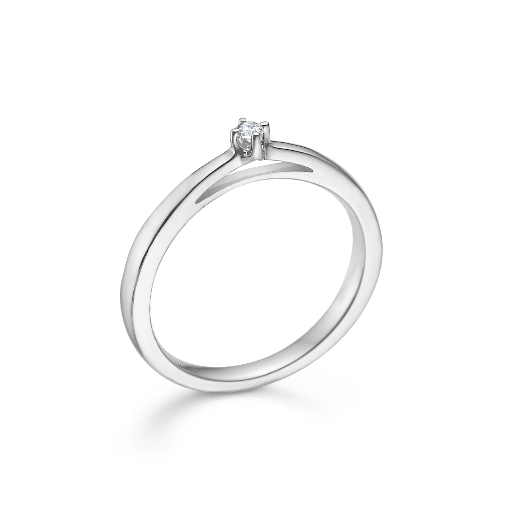 Mads Z Ringe Crown ring m. 0,04 ct. W.SI - 14 kt. hvidguld