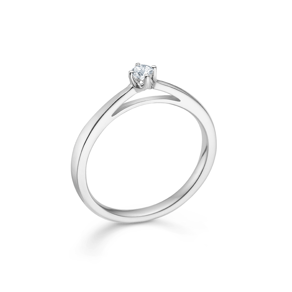 Mads Z Ringe Crown ring m. 0,09 ct. W.SI - 14 kt. hvidguld