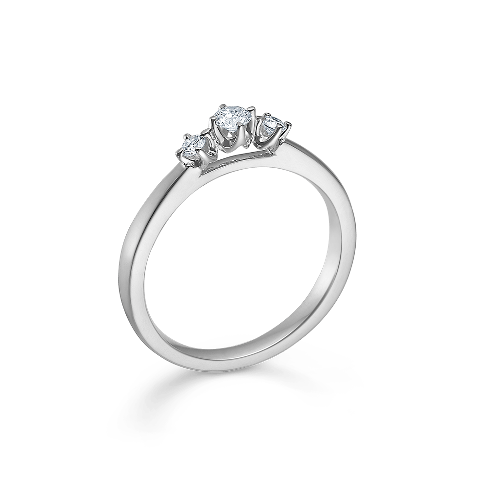 Mads Z Ringe Crown Trinity ring 0,17 ct. W.SI - 14 kt. hvidguld